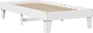 vidaXL vidaXL Rama łóżka bez materaca, biała, 100x200 cm, lite drewno sosnowe 3