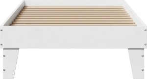 vidaXL vidaXL Rama łóżka bez materaca, biała, 100x200 cm, lite drewno sosnowe 4