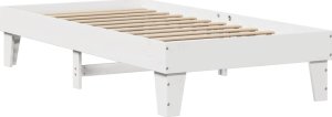 vidaXL vidaXL Rama łóżka bez materaca, biała, 100x200 cm, lite drewno sosnowe 6