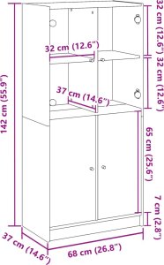 vidaXL vidaXL Szafka z drzwiczkami, stare drewno, 68x37x142 cm 10