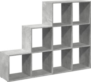 vidaXL Regał przegroda, 3 poziomy, szarość betonu, 137,5x29x103,5 cm 7