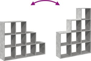 vidaXL Regał przegroda, 3 poziomy, szarość betonu, 137,5x29x103,5 cm 8