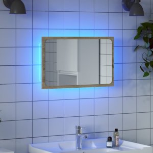 Lustro vidaXL vidaXL Lustro łazienkowe z LED, szarość betonu, 60x8,5x38 cm 1