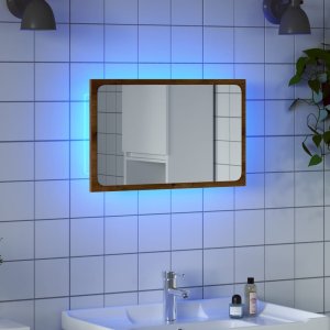 Lustro vidaXL vidaXL Lustro łazienkowe z LED, dąb artisan, 60x8,5x38 cm 1