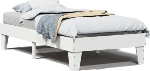 vidaXL vidaXL Rama łóżka bez materaca, biała, 90x200 cm, lite drewno sosnowe 2