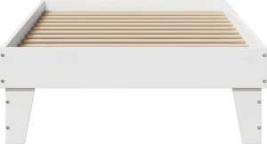 vidaXL vidaXL Rama łóżka bez materaca, biała, 90x200 cm, lite drewno sosnowe 4