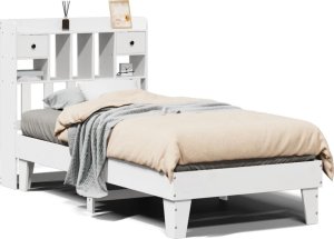 vidaXL vidaXL Rama łóżka bez materaca, biała, 75x190 cm, lite drewno sosnowe 2