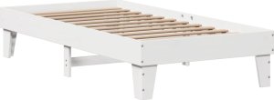 vidaXL vidaXL Rama łóżka bez materaca, biała, 75x190 cm, lite drewno sosnowe 5