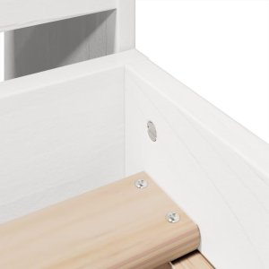 vidaXL vidaXL Rama łóżka bez materaca, biała, 75x190 cm, lite drewno sosnowe 9