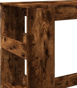 vidaXL Stolik barowy z przegrodami, przydymiony dąb, 90x40x103,5 cm 7