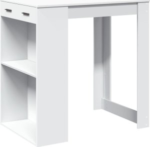 vidaXL Stolik barowy, biały, 102x70x103,5 cm, materiał drewnopochodny 2