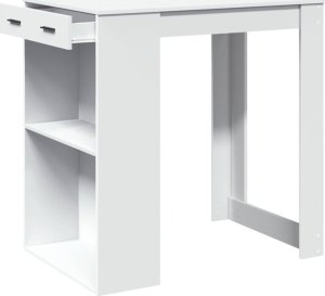 vidaXL Stolik barowy, biały, 102x70x103,5 cm, materiał drewnopochodny 4