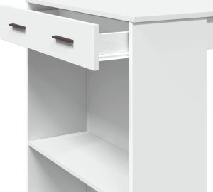 vidaXL Stolik barowy, biały, 102x70x103,5 cm, materiał drewnopochodny 8