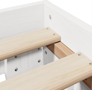 vidaXL vidaXL Rama łóżka bez materaca, biała, 120x200 cm, drewno sosnowe 7