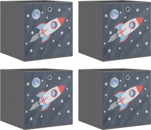 vidaXL vidaXL Składane pudełka, 4 szt., szare, 32x32x32 cm, włóknina 2