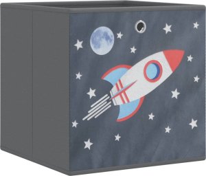 vidaXL vidaXL Składane pudełka, 4 szt., szare, 32x32x32 cm, włóknina 3