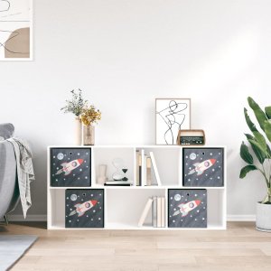 vidaXL vidaXL Składane pudełka, 4 szt., szare, 32x32x32 cm, włóknina 4