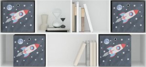 vidaXL vidaXL Składane pudełka, 4 szt., szare, 32x32x32 cm, włóknina 5