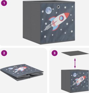 vidaXL vidaXL Składane pudełka, 4 szt., szare, 32x32x32 cm, włóknina 8