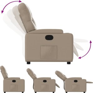 vidaXL Fotel rozkładany, cappuccino, sztuczna skóra 4