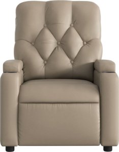 vidaXL Fotel rozkładany, cappuccino, sztuczna skóra 6