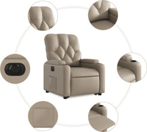 vidaXL Rozkładany fotel pionizujący, elektryczny, cappuccino 7