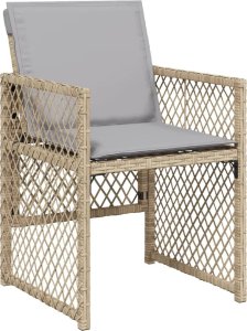 vidaXL vidaXL 13-cz zestaw mebli do ogrodu, poduszki, mieszany beż, rattan PE 3