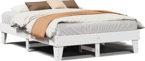 vidaXL vidaXL Rama łóżka bez materaca, biała, 140x190 cm, lite drewno sosnowe 2
