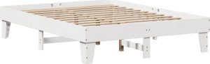 vidaXL vidaXL Rama łóżka bez materaca, biała, 140x190 cm, lite drewno sosnowe 3