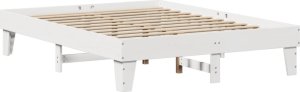 vidaXL vidaXL Rama łóżka bez materaca, biała, 140x190 cm, lite drewno sosnowe 6