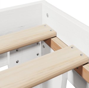 vidaXL vidaXL Rama łóżka bez materaca, biała, 140x190 cm, lite drewno sosnowe 7