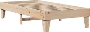 vidaXL Rama łóżka bez materaca, 100x200 cm, lite drewno sosnowe 6