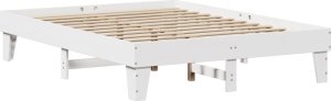 vidaXL vidaXL Rama łóżka bez materaca, biała, 140x200 cm, lite drewno sosnowe 3