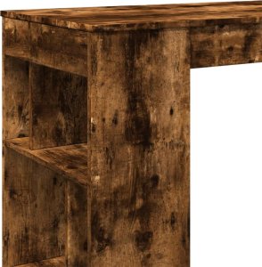 vidaXL Stolik barowy z przegrodami, przydymiony dąb, 102x50x103,5 cm 7