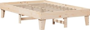 vidaXL Rama łóżka bez materaca, 120x200 cm, lite drewno sosnowe 3