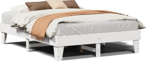 vidaXL vidaXL Rama łóżka bez materaca, biała, 150x200 cm, lite drewno sosnowe 2