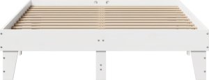 vidaXL vidaXL Rama łóżka bez materaca, biała, 150x200 cm, lite drewno sosnowe 4