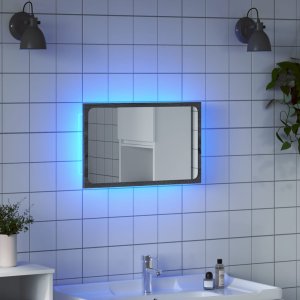 Lustro vidaXL vidaXL Lustro łazienkowe z LED, szary dąb sonoma, 60x8,5x38 cm 1