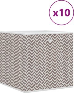 vidaXL vidaXL Składane pudełka, 10 szt., brązowe, 32x32x32 cm, włóknina 2