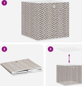 vidaXL vidaXL Składane pudełka, 10 szt., brązowe, 32x32x32 cm, włóknina 8