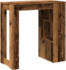 vidaXL Stolik barowy z przegrodami, stare drewno, 102x50x103,5 cm 6