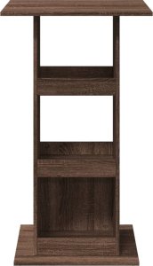 vidaXL Stolik barowy z półkami, brązowy dąb, 60x60x102 cm 4