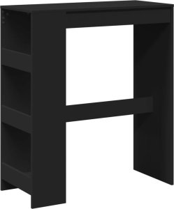 vidaXL Stolik barowy z półkami, czarny, 90x40x103,5 cm 2