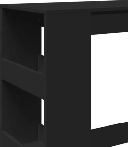 vidaXL Stolik barowy z półkami, czarny, 90x40x103,5 cm 7