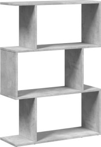 vidaXL Regał przegroda, 3 poziomy, szarość betonu, 70x24x97 cm 2