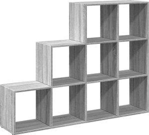 vidaXL Regał przegroda, 3 poziomy, szary dąb sonoma, 137,5x29x103,5 cm 7