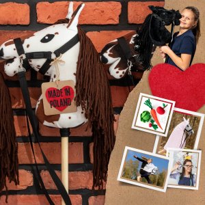 Froster Hobby Horse Skippi A5 - w plamy - brązowe plamki - koń na kiju - kantar 2