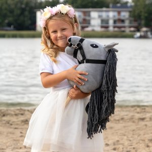 Froster Hobby Horse Skippi - lekki koń na kiju - Szary A5 - prezent dla dziecka 3