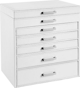 Songmics SONGMICS Pudełko na biżuterię 30,5X21,5X31,5cm Białe 11