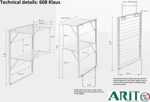 NPC Polska Arredamenti Suszarka na pranie na kaloryfer KLAUS 89x68x45 cm biała 5